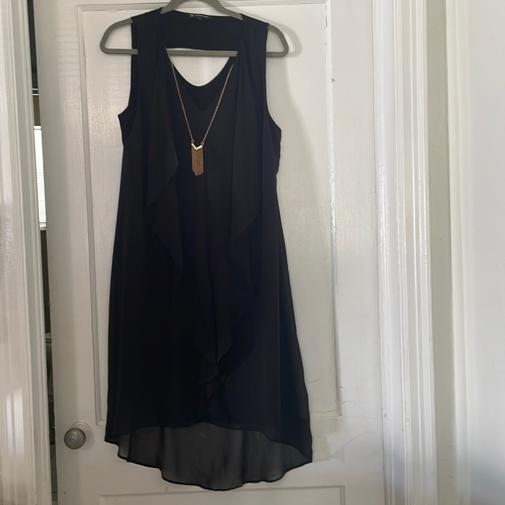 Inc Black Party dress.  With detachable Gold necklace